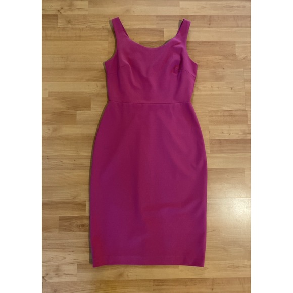 Betsey Johnson Size 6 Wiggle Sheath Stretch Scoop Neck Pink Dress Sleeveless - Picture 2 of 14